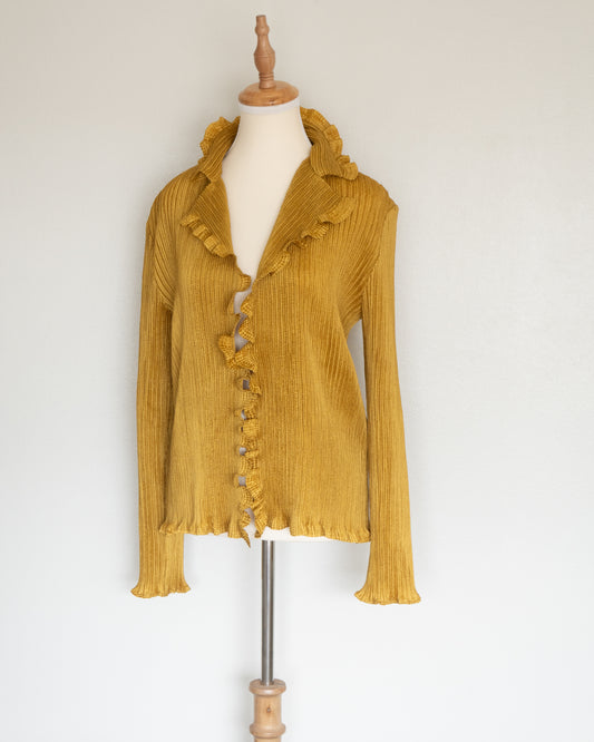 Blusa Acanalada Mustard - Adolfo Dominguez - La Reversa