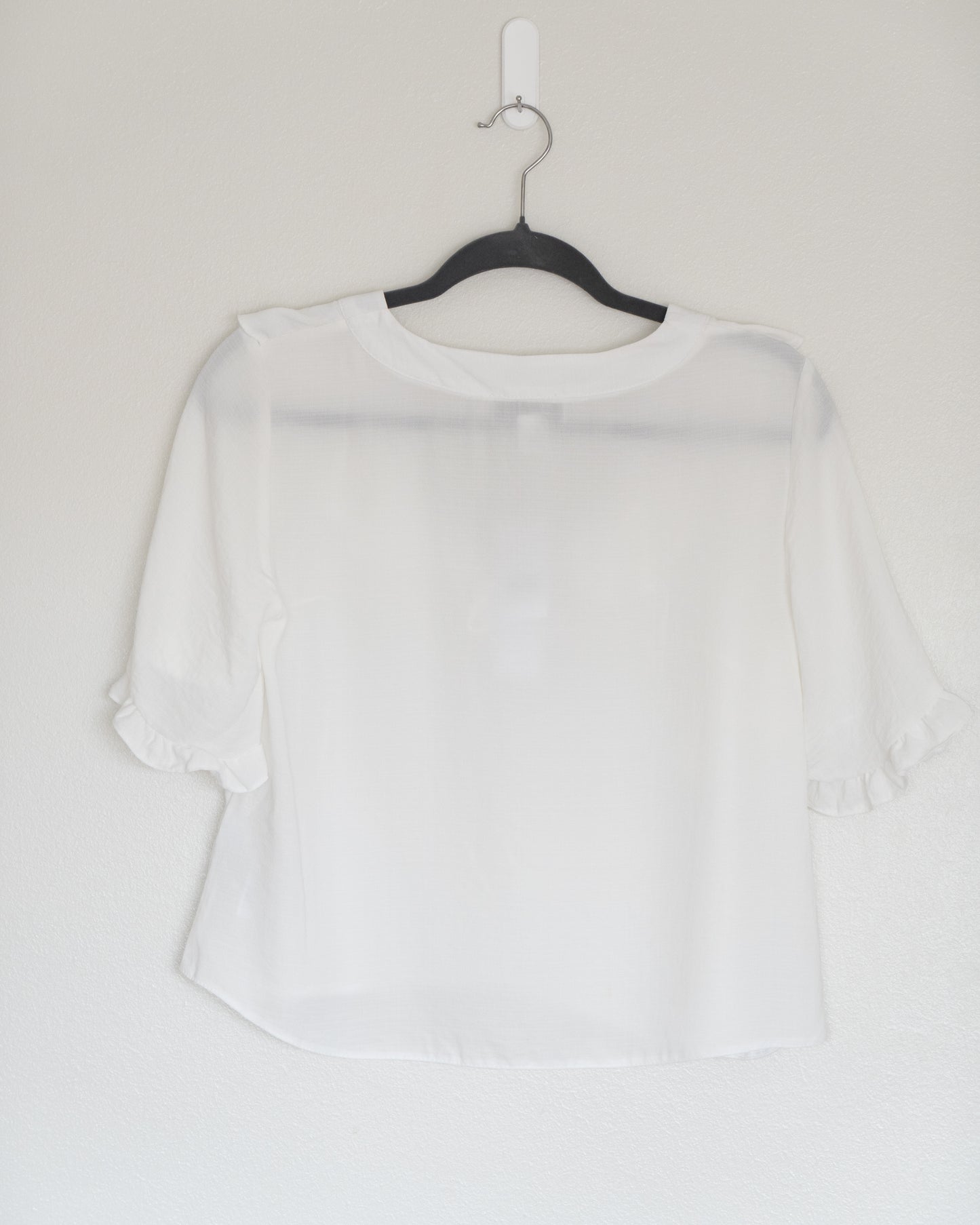Blusa Blanca Lazo y Vuelos - Topshop - La Reversa