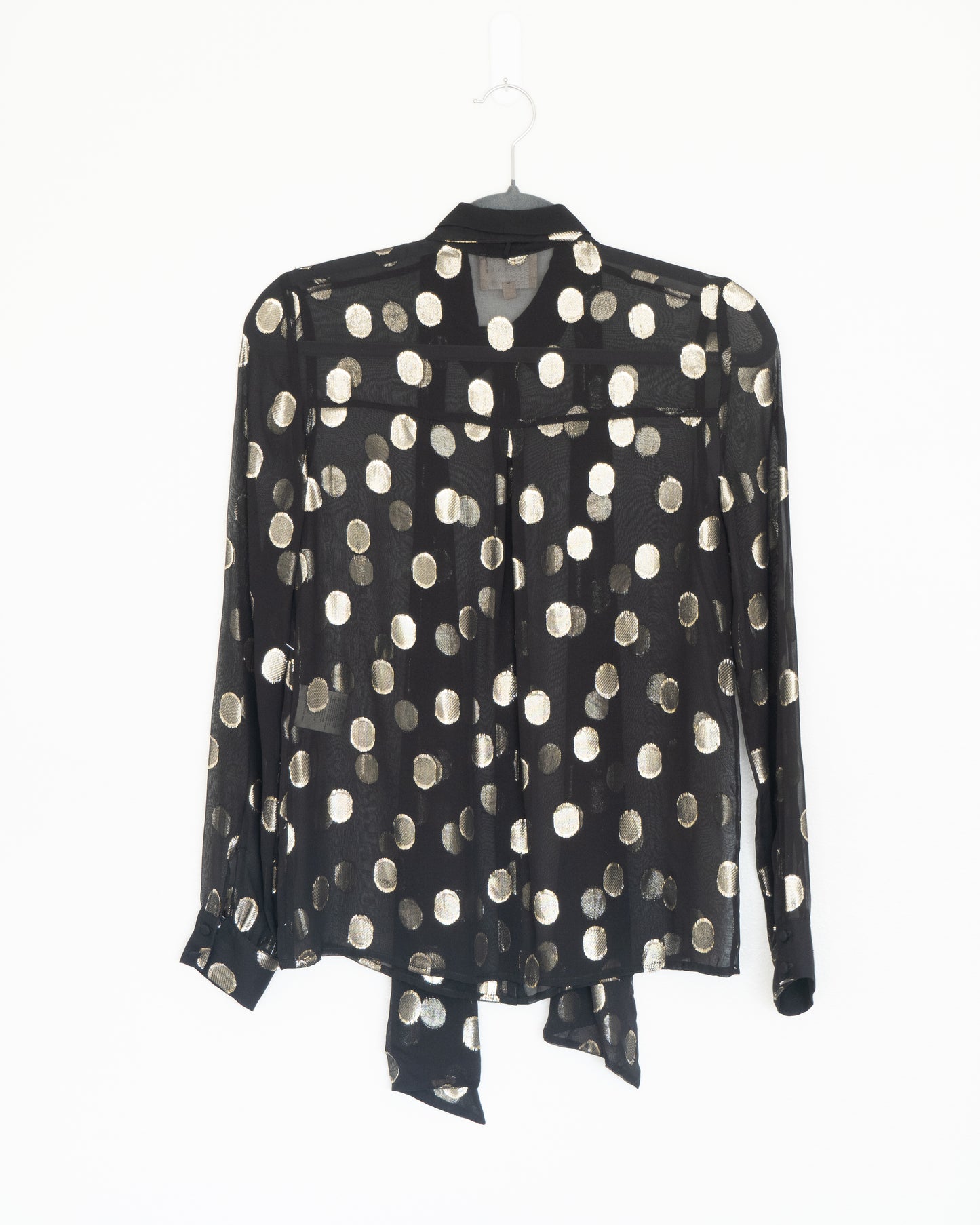 Blusa Negra Transparencia Lunares - Sézane - La Reversa