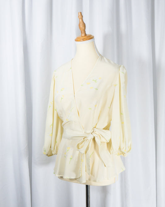 Blusa Wrap Floral - Ganni - La Reversa