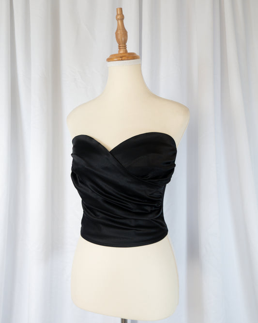 Bustier Satén Negro - Lady Lynre - La Reversa