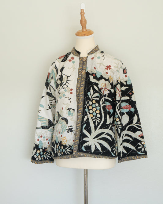 Chaqueta Estampada tipo Oriental Bordada - Citron - La Reversa