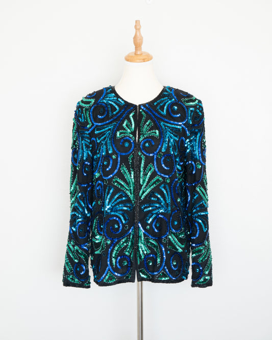 Chaqueta Lentejuelas Bordada 1 - Laurence Kazar - La Reversa