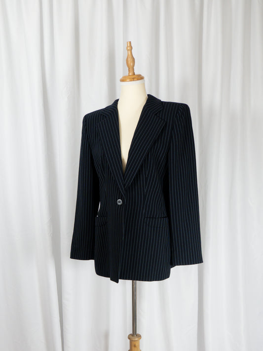 Blazer Pinstripe de Lana - Armani Collezioni