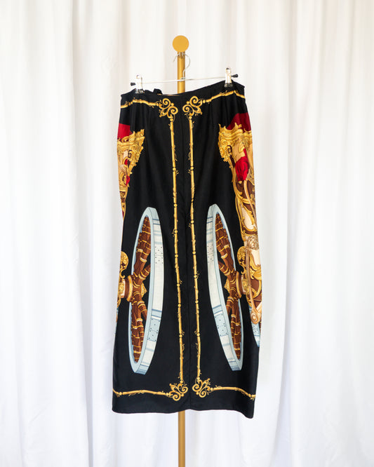 Falda Midi Print Barroco - Emanuel Ungaro