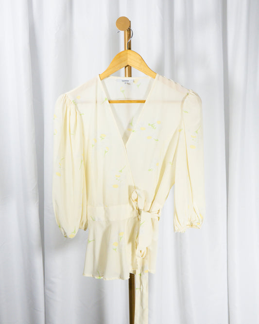 Blusa Wrap Floral - Ganni