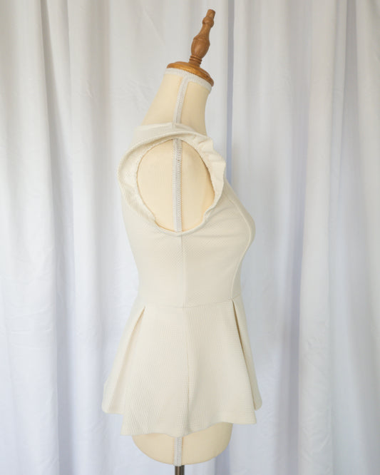 Top Peplum Texturizado Ivory