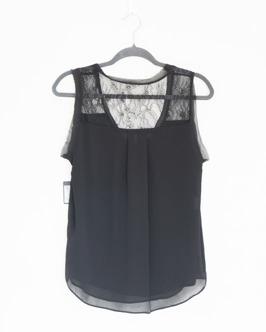 Blusa Negra Encaje Transparencia - Rachel Roy