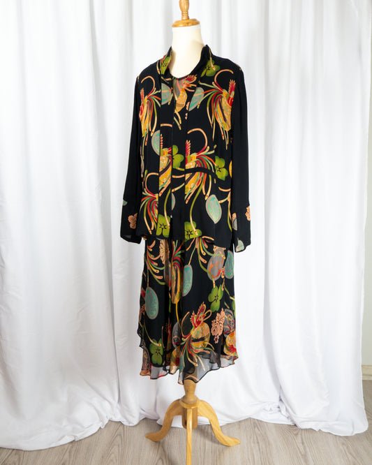 Set Vestido & Chaqueta Estampado – Harari - La Reversa