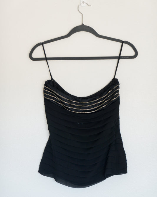 Top Drapeado Negro - Emporio Armani - La Reversa