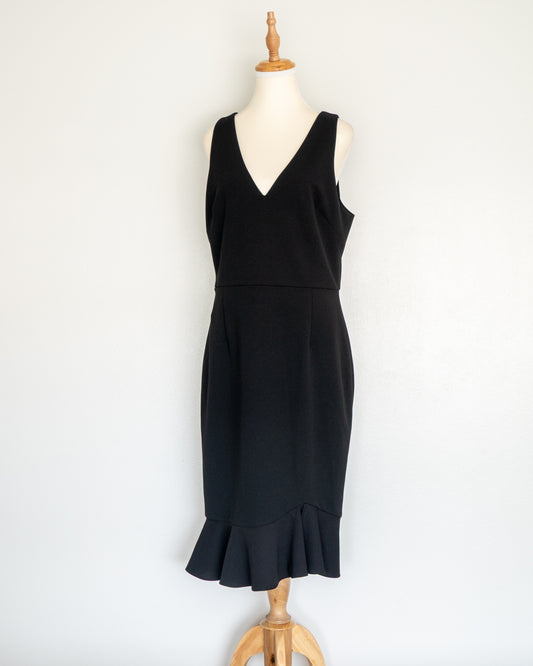 Vestido Midi Negro Estructurado - Betsey Johnson - La Reversa