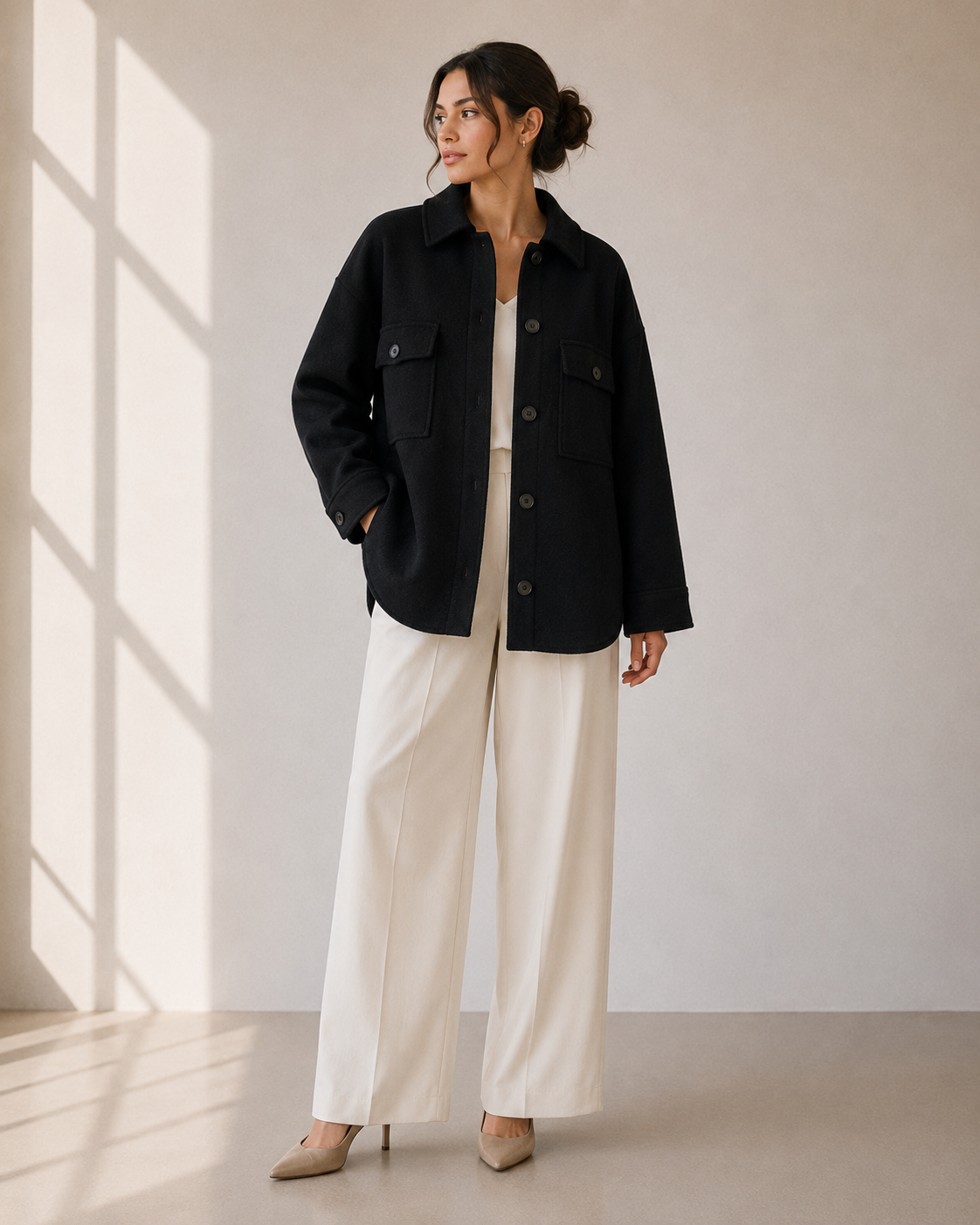 Abrigo Manteco Overshirt - Zara - La Reversa