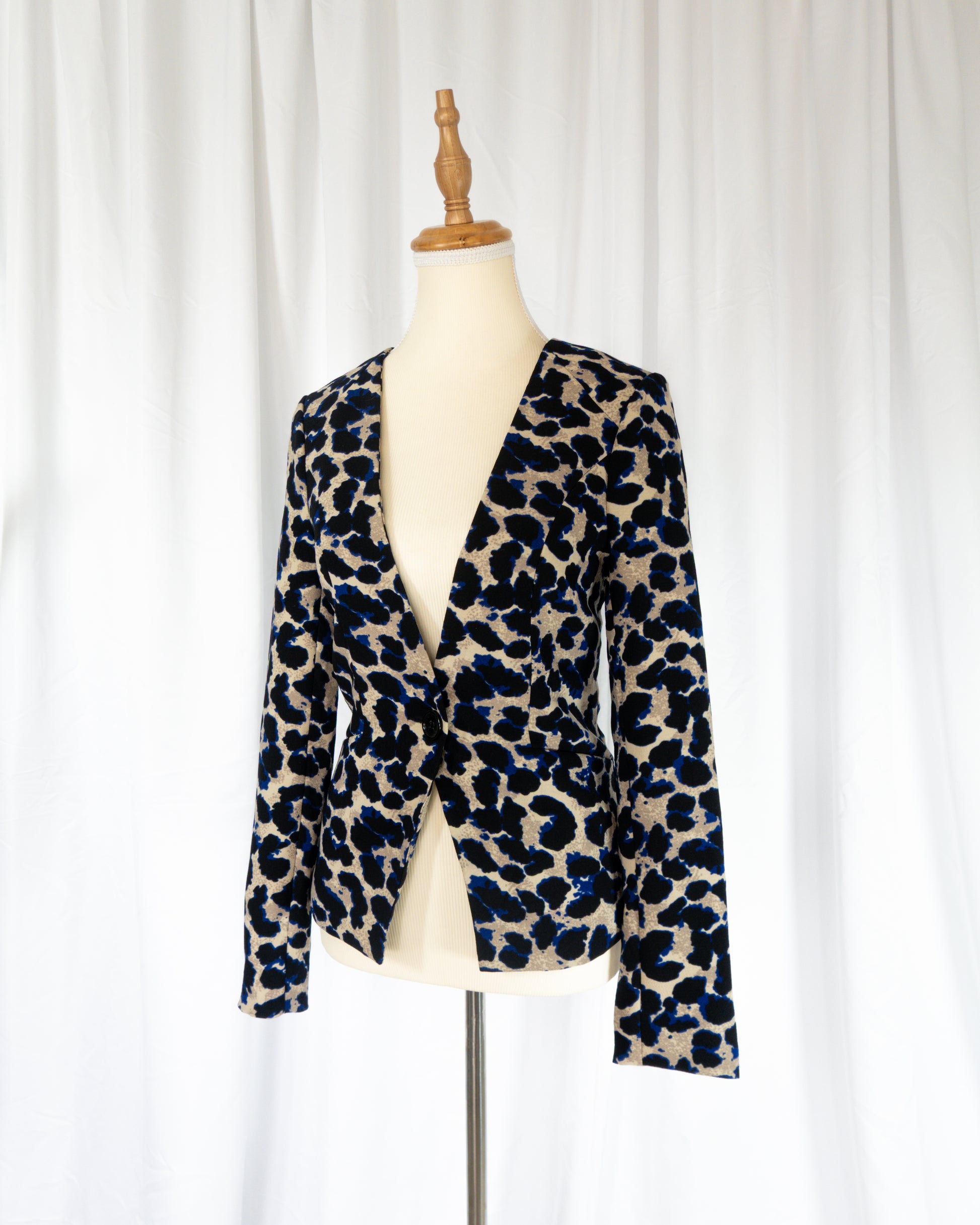 Blazer Animal Print Blue Leopard – Amisu - La Reversa