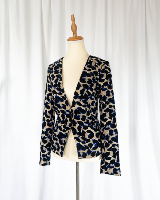 Blazer Animal Print Blue Leopard – Amisu - La Reversa