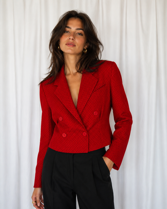 Blazer Corto Rojo Intenso - Christian Dior - La Reversa