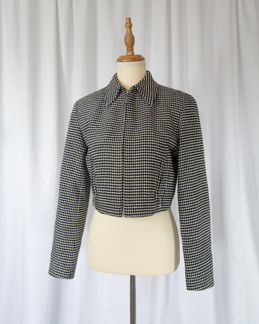 Blazer Cropped Pied de Poule - Emanuel Ungaro - La Reversa