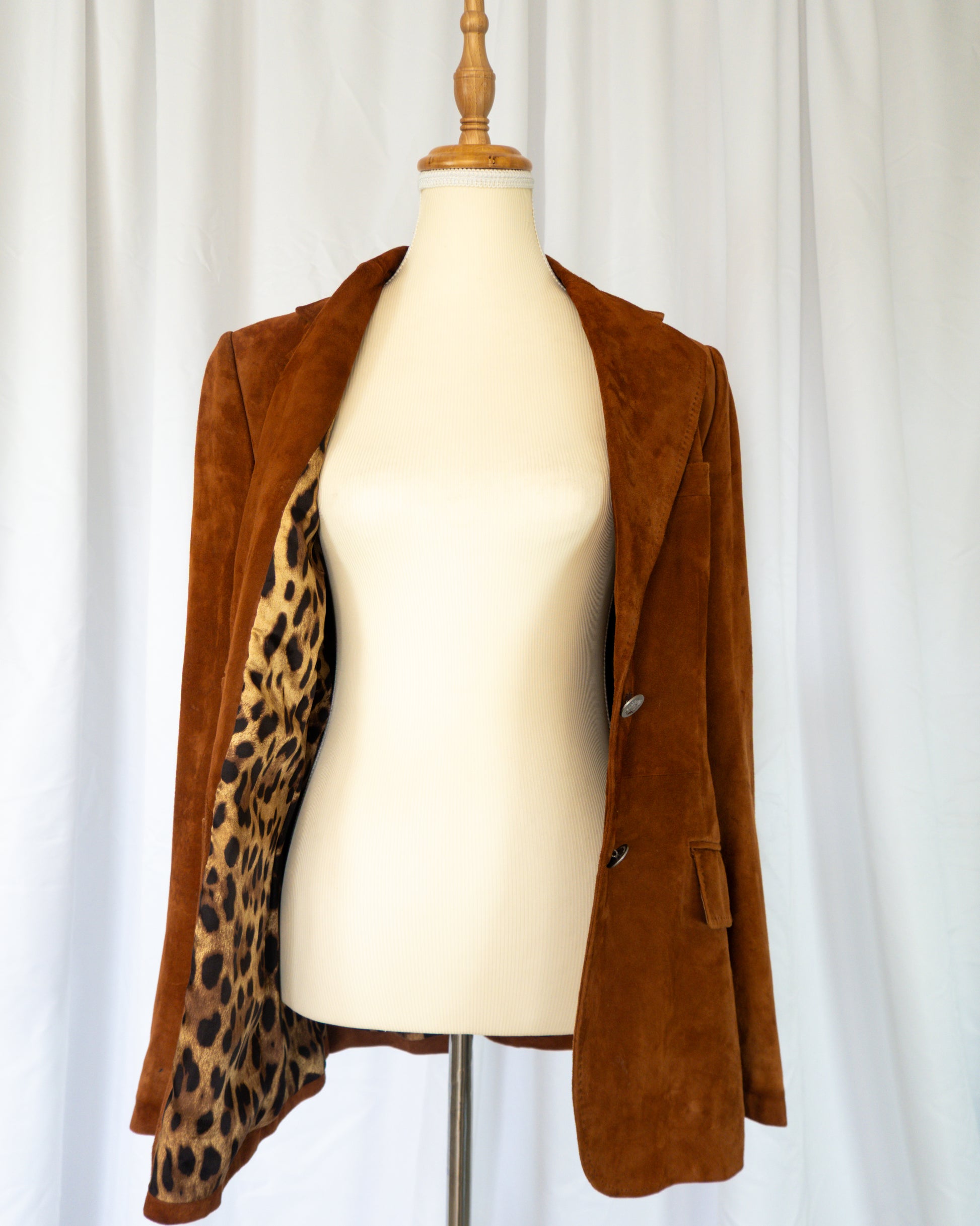 Blazer Gamuza Entallado Café - Dolce & Gabbana - La Reversa