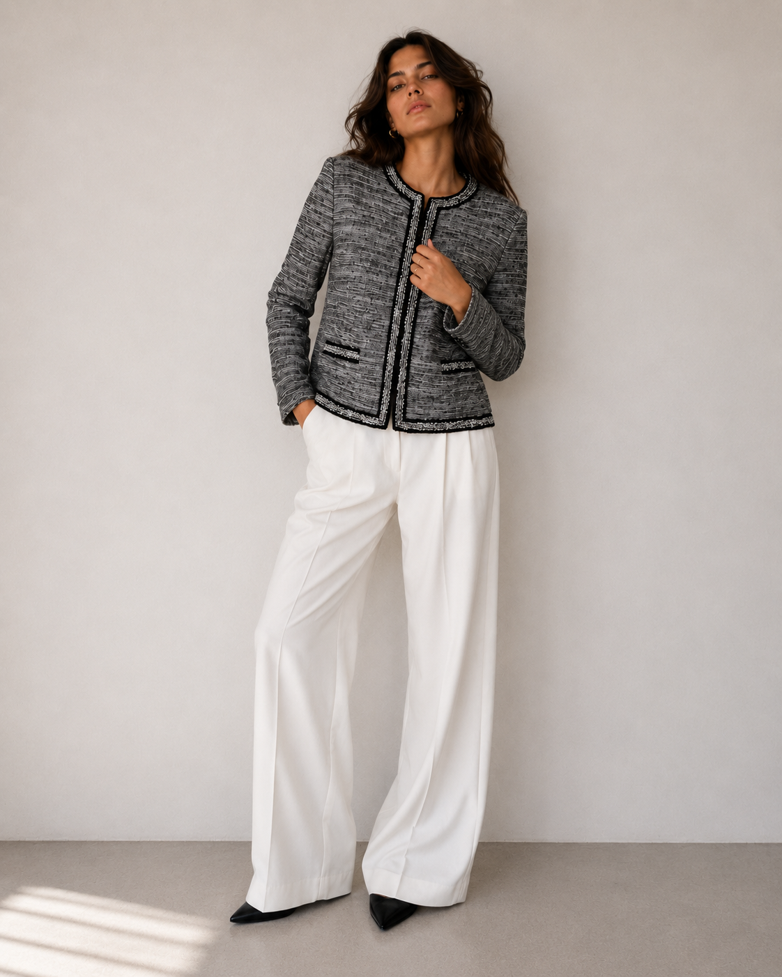 Blazer Gris Tipo Tweed - Talbots - La Reversa