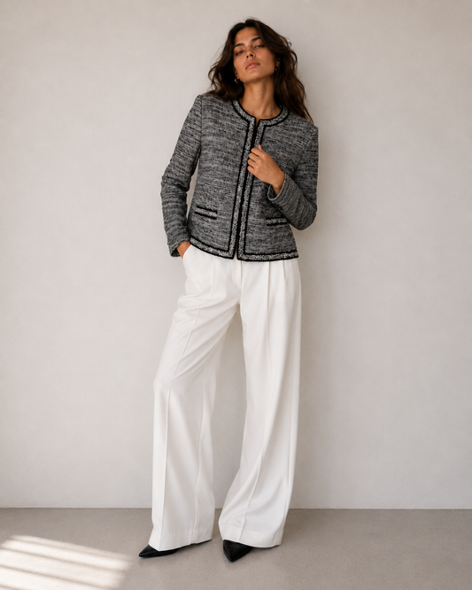 Blazer Gris Tipo Tweed - Talbots - La Reversa