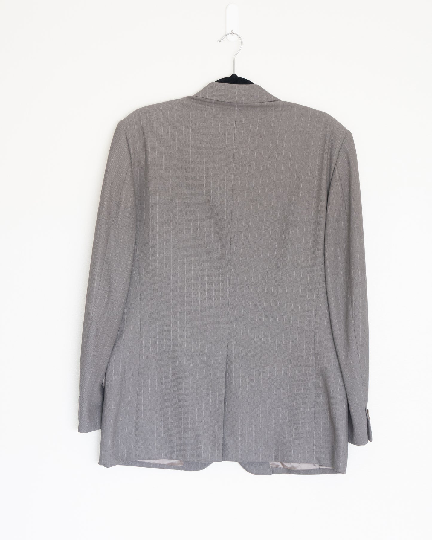 Blazer Gris de Líneas Finas (Pinstripe) - Alexander McQueen - La Reversa