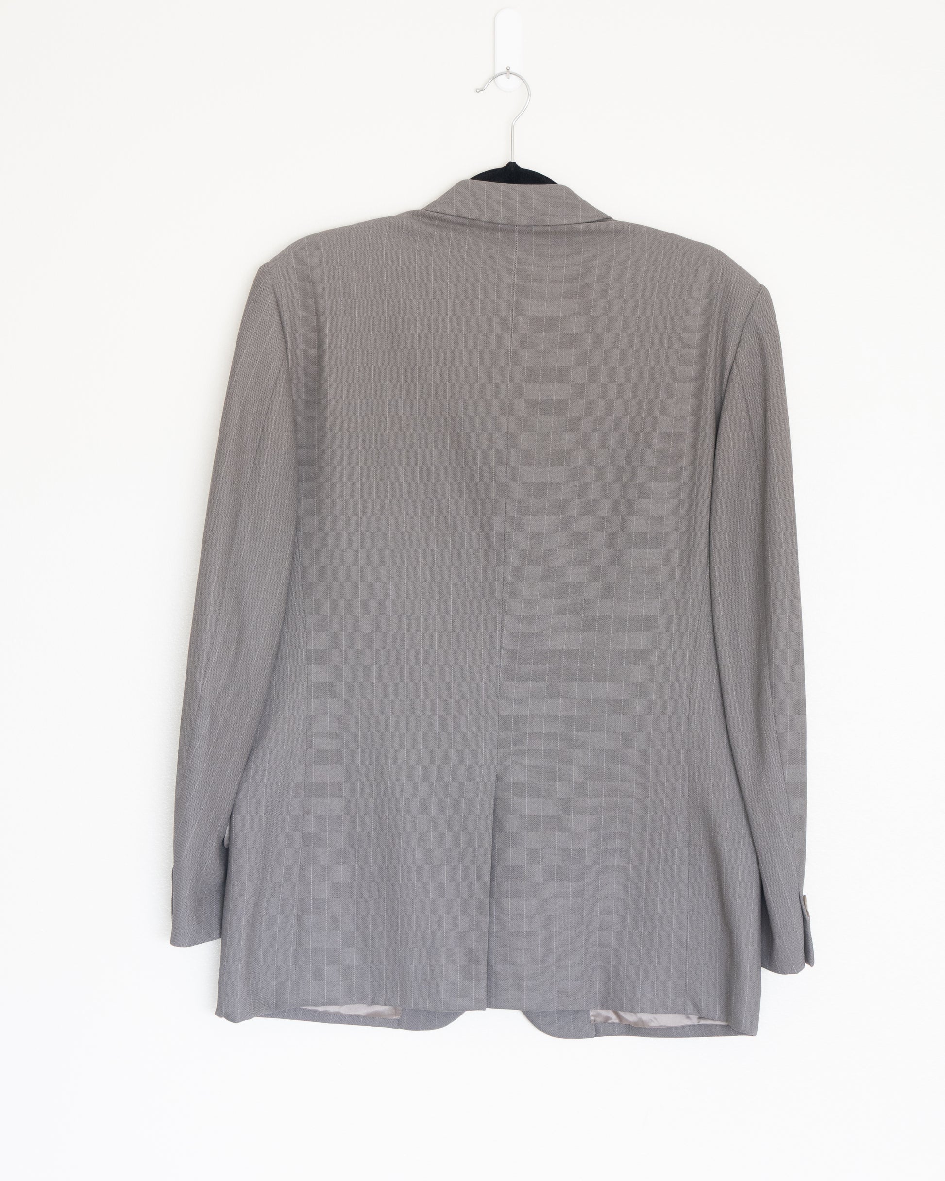 Blazer Gris de Líneas Finas (Pinstripe) - Alexander McQueen - La Reversa