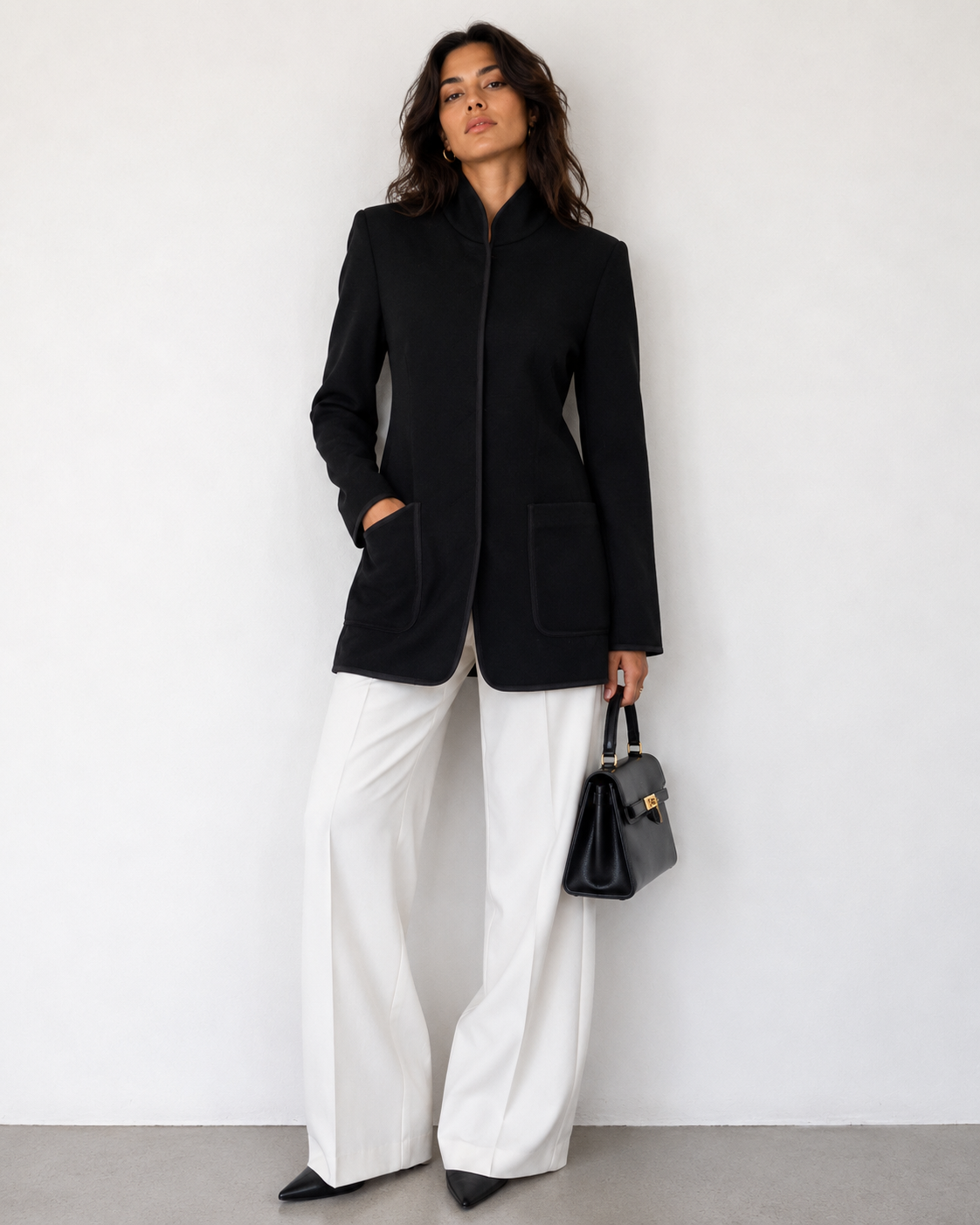 Blazer Minimal Negro Estructurado - Emanuel Ungaro - La Reversa