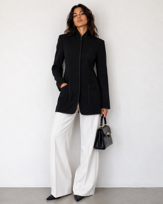 Blazer Minimal Negro Estructurado - Emanuel Ungaro - La Reversa