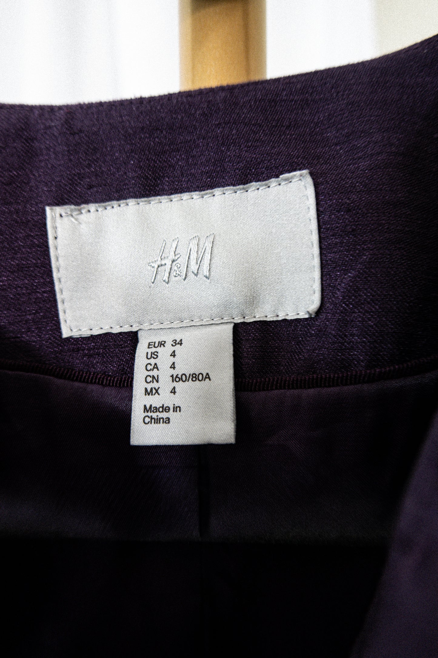 Blazer Structured Plum – H&M - La Reversa