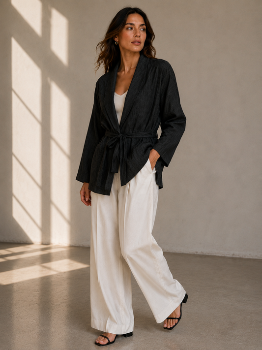 Blazer Wrap Textured - Zara - La Reversa