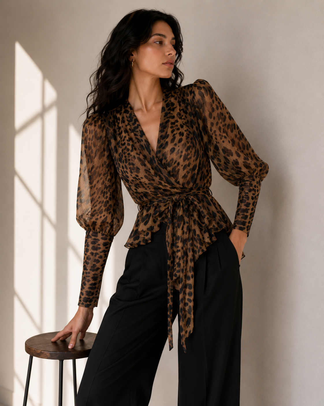 Blusa Envolvente Animal Print - Unif - La Reversa