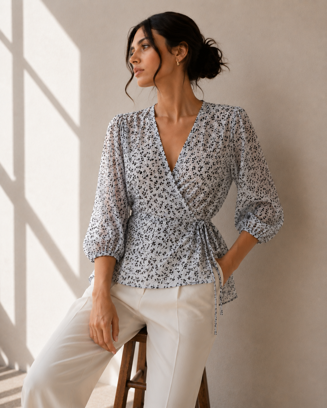 Blusa Envolvente Estampada - Ganni - La Reversa
