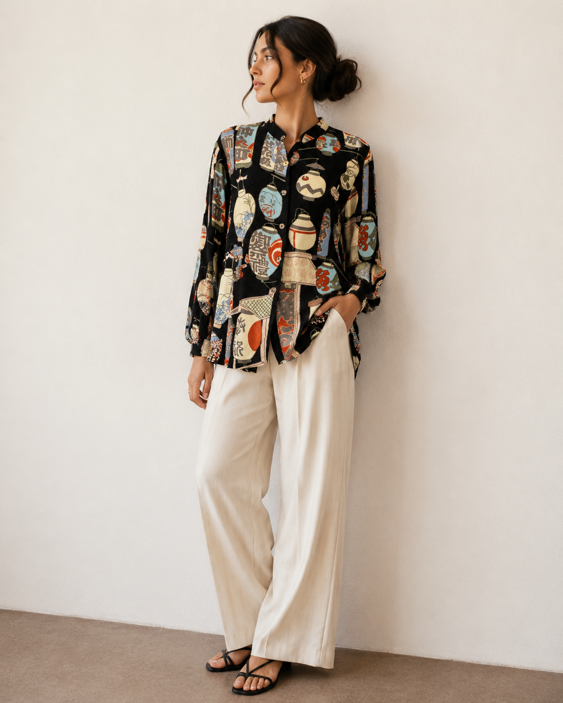 Blusa Estampada Oriental - Citron - La Reversa