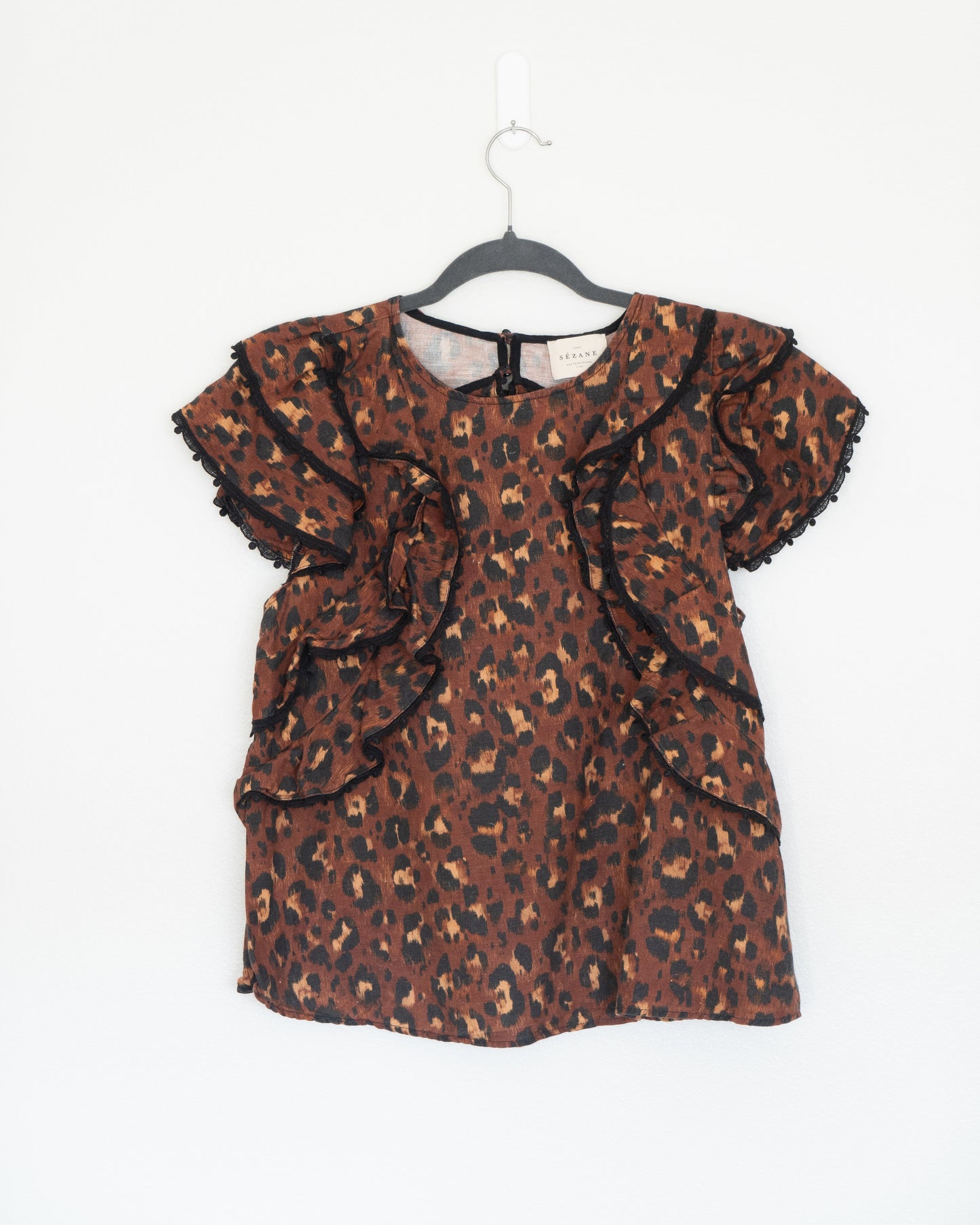 Blusa Estampado Leopardo con Vuelos - Sézane - La Reversa