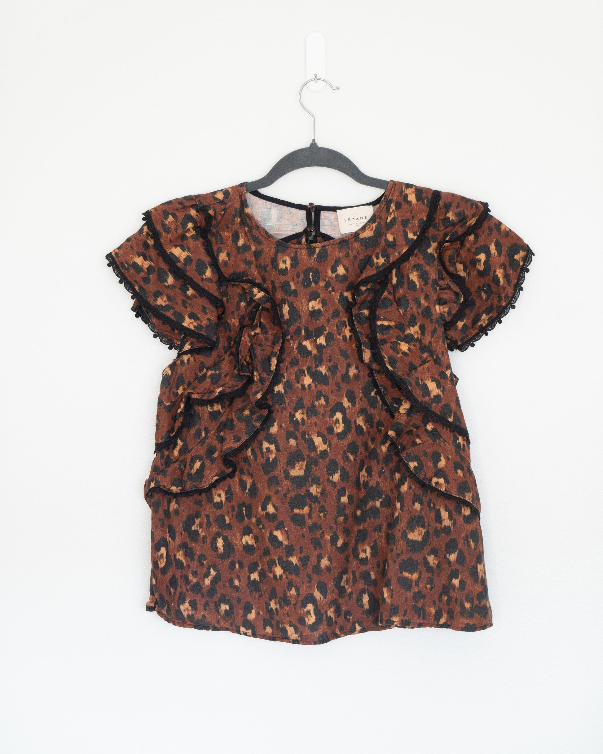 Blusa Estampado Leopardo con Vuelos - Sézane - La Reversa