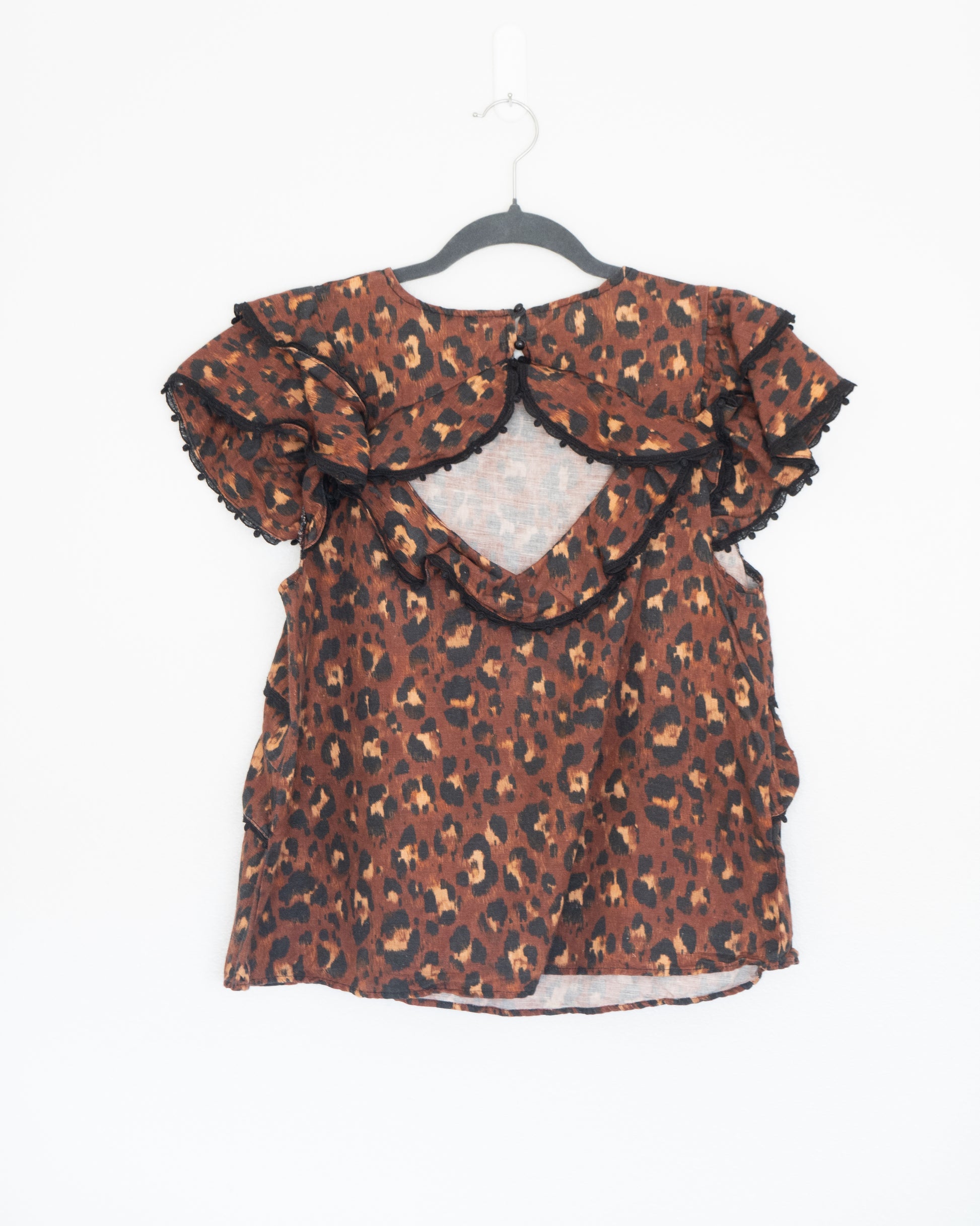 Blusa Estampado Leopardo con Vuelos - Sézane - La Reversa