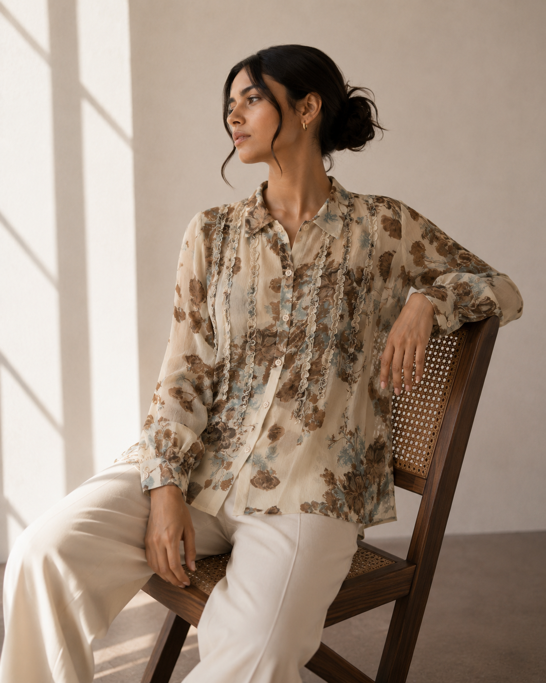 Blusa Floral con Vuelos - Emanuel Ungaro - La Reversa