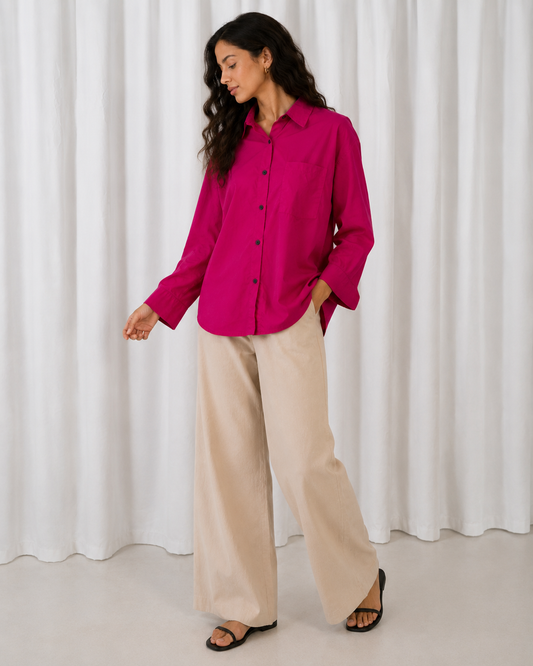 Blusa Fucsia Satin Touch - Saintmalē - La Reversa