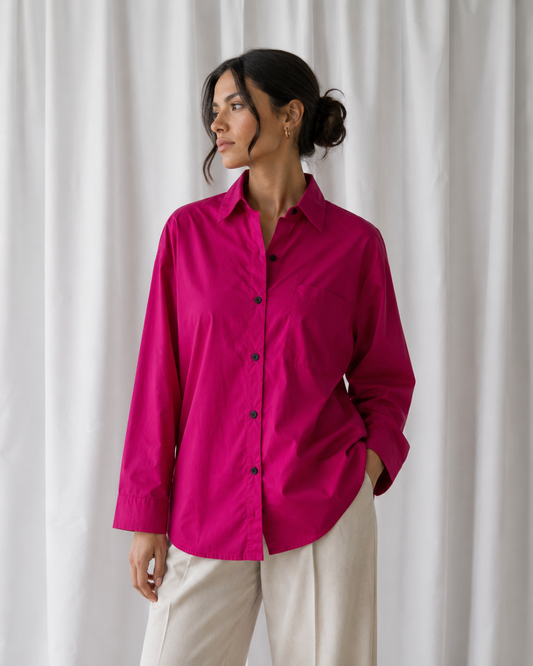 Blusa Fucsia Satin Touch - Saintmalē - La Reversa