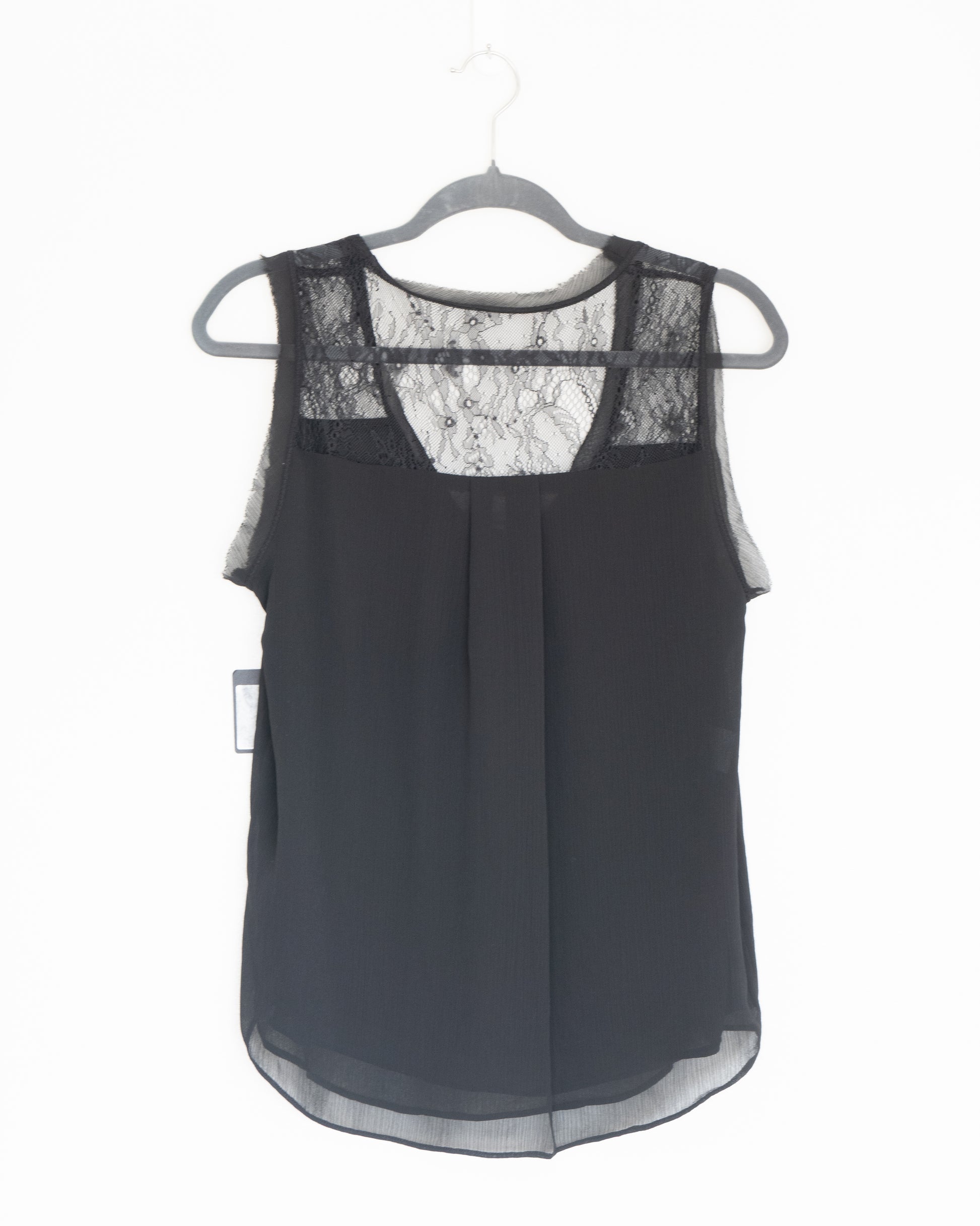 Blusa Negra Encaje Transparencia - Rachel Roy - La Reversa