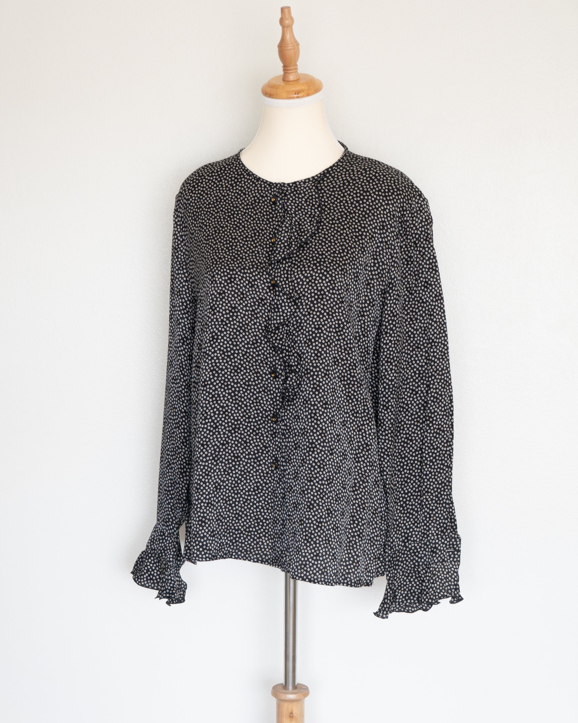 Blusa Negra Micro Print - Escada - La Reversa