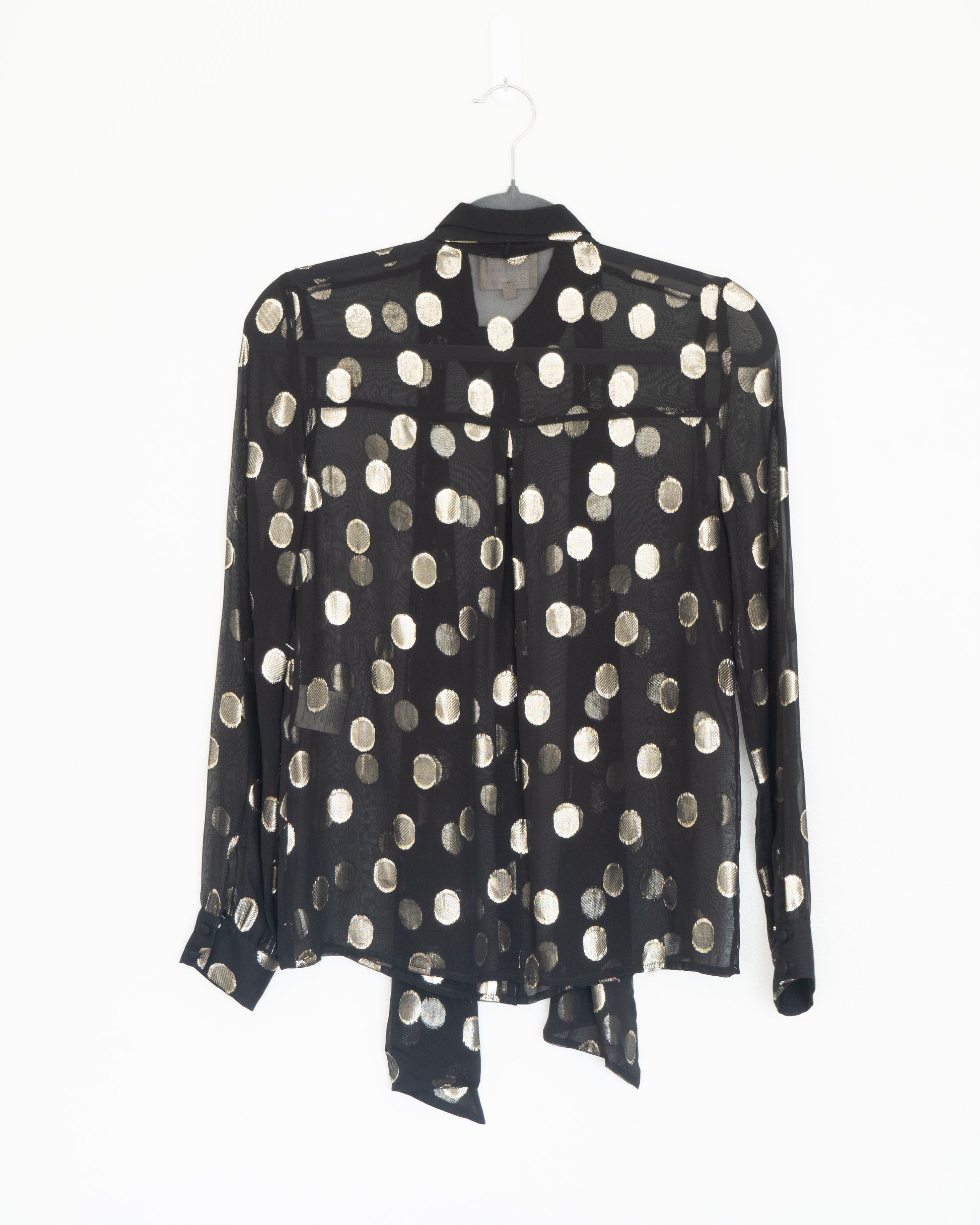 Blusa Negra Transparencia Lunares - Sézane - La Reversa