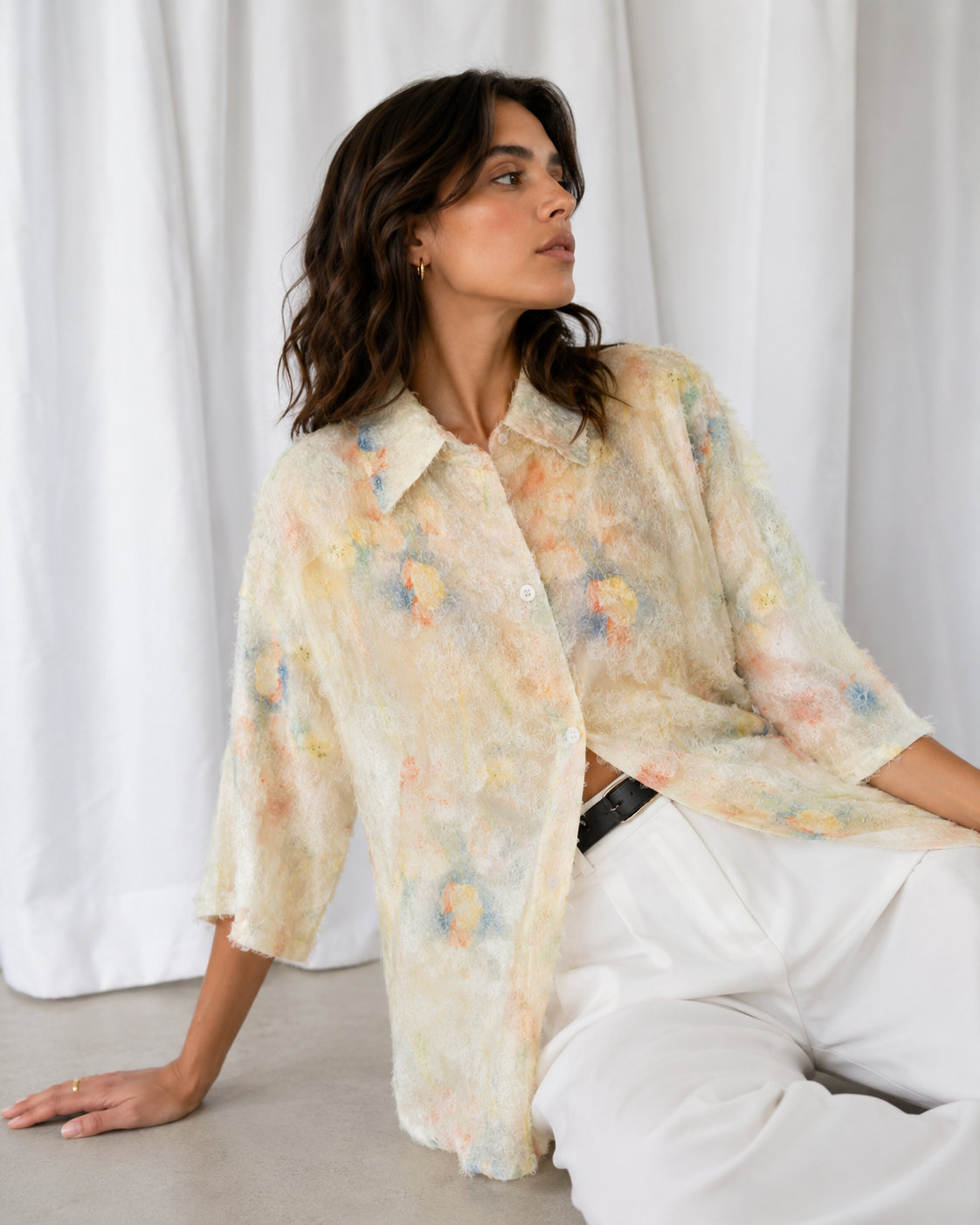Blusa Pastel Floral Textured - La Reversa