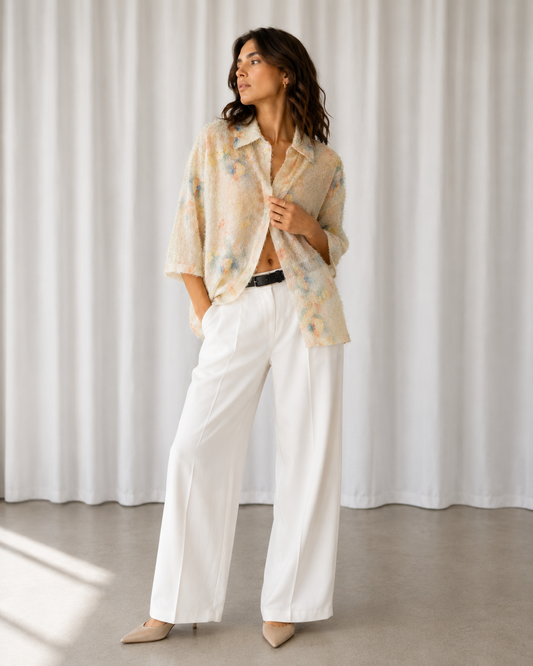Blusa Pastel Floral Textured - La Reversa