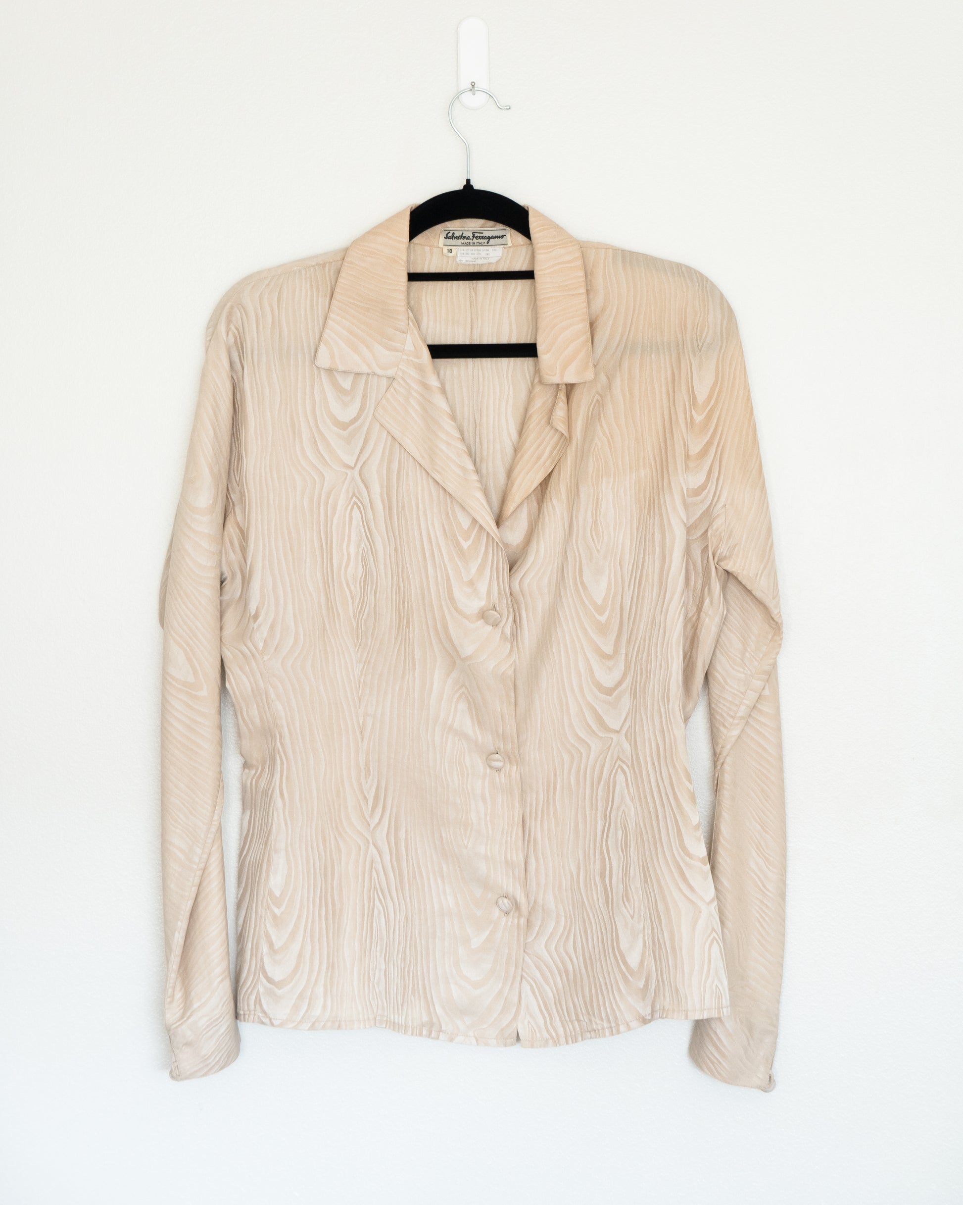 Blusa Satinada con Textura - Salvatore Ferragamo - La Reversa