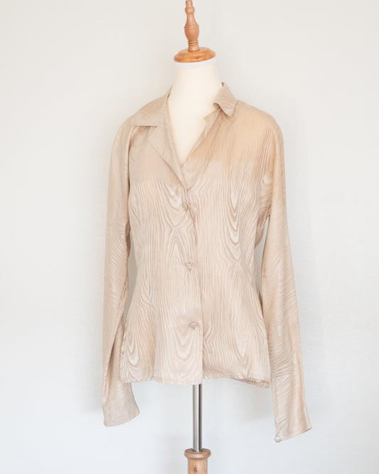 Blusa Satinada con Textura - Salvatore Ferragamo - La Reversa