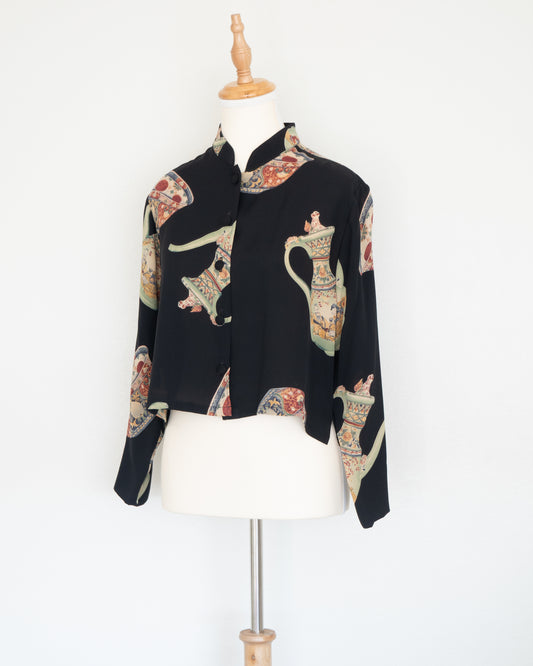 Blusa Seda Manga Larga - Harari - La Reversa