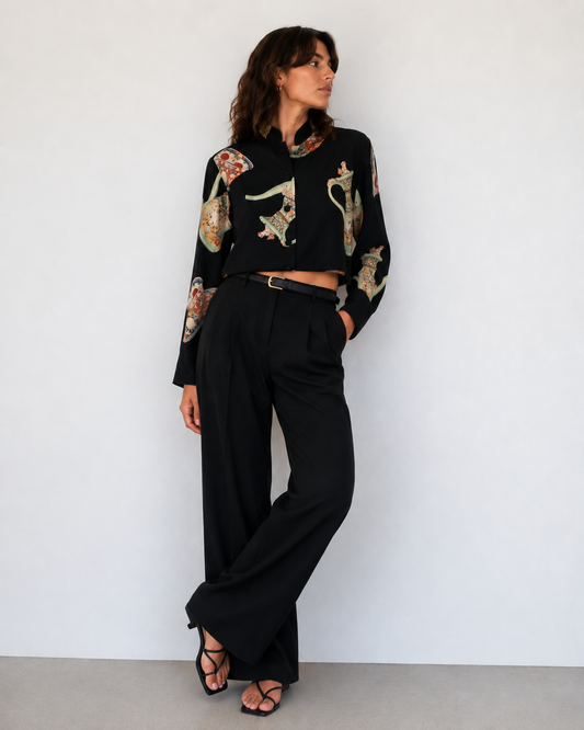 Blusa Seda Manga Larga - Harari - La Reversa