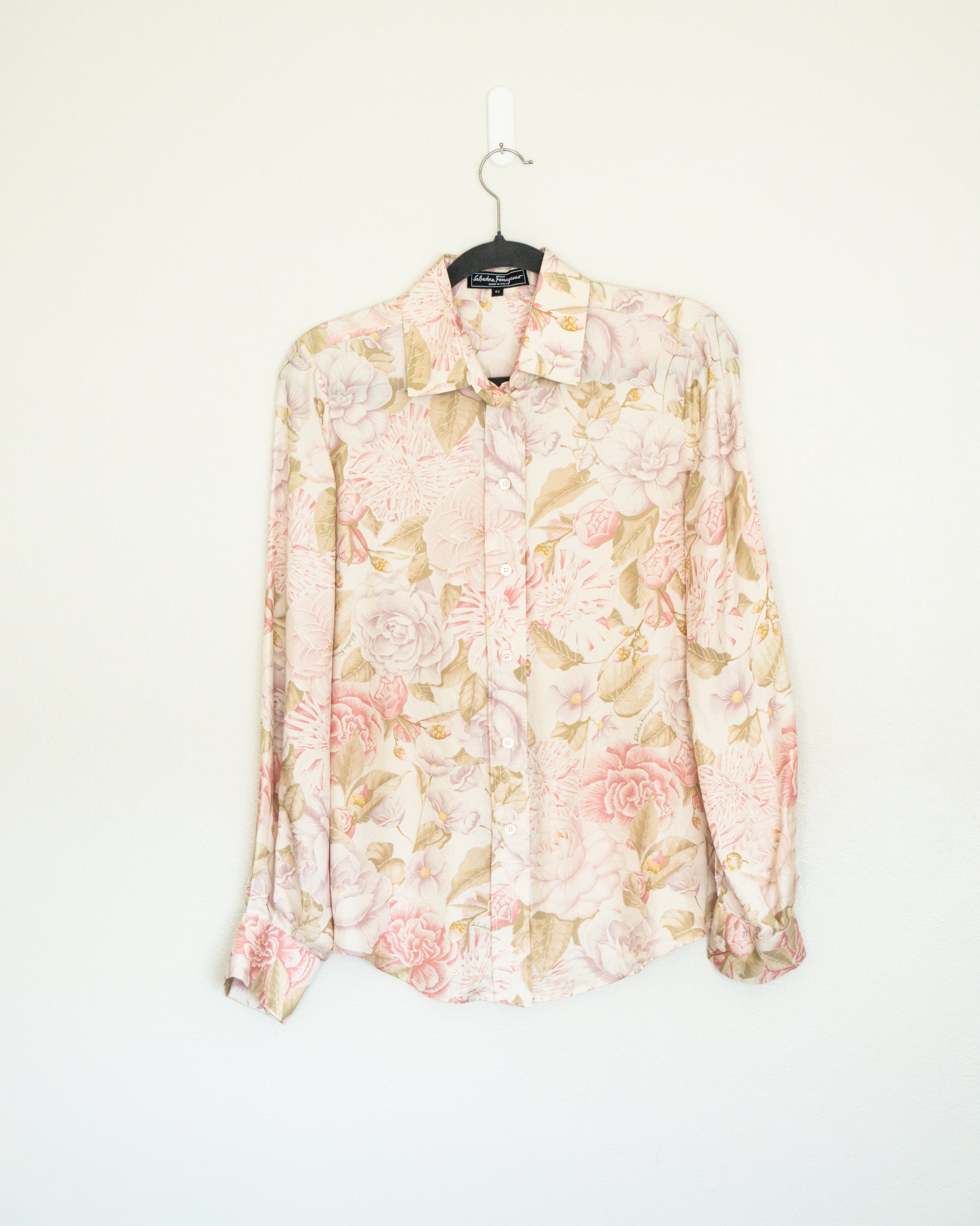 Blusa Seda Print Floral - Salvatore Ferragamo - La Reversa