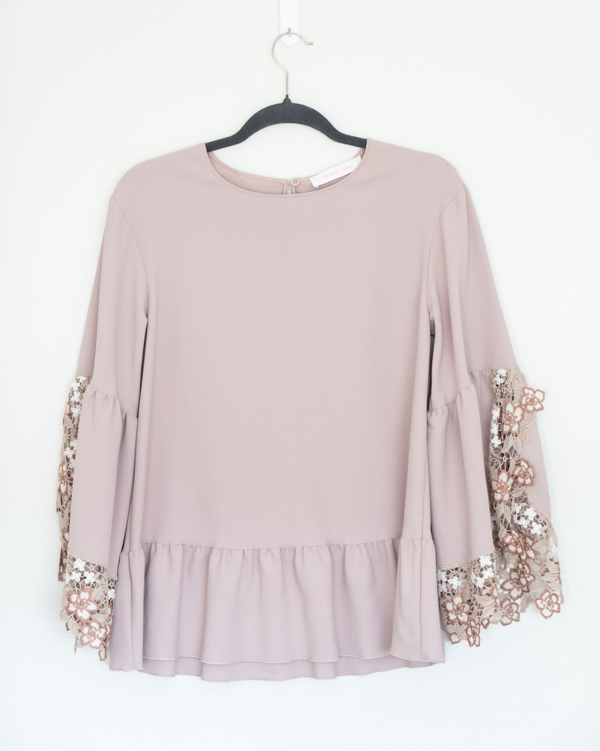 Blusa con Mangas Acampanadas y Encaje - See by Chloé - La Reversa