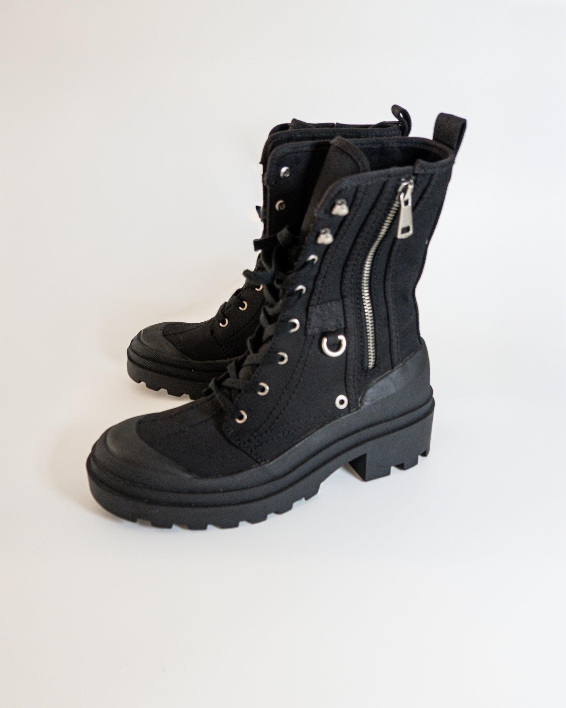 Botines Militares de Lona Negros - Zara - La Reversa